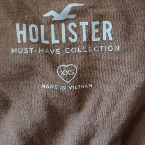 Y2K Hollister Milkmaid Top XXS Babydoll Cropped Ruched Coquette Puff Sleeves Tan - Picture 9 of 16